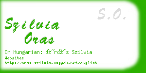 szilvia oras business card